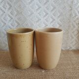 Lot de 2 timbales, verres en grès