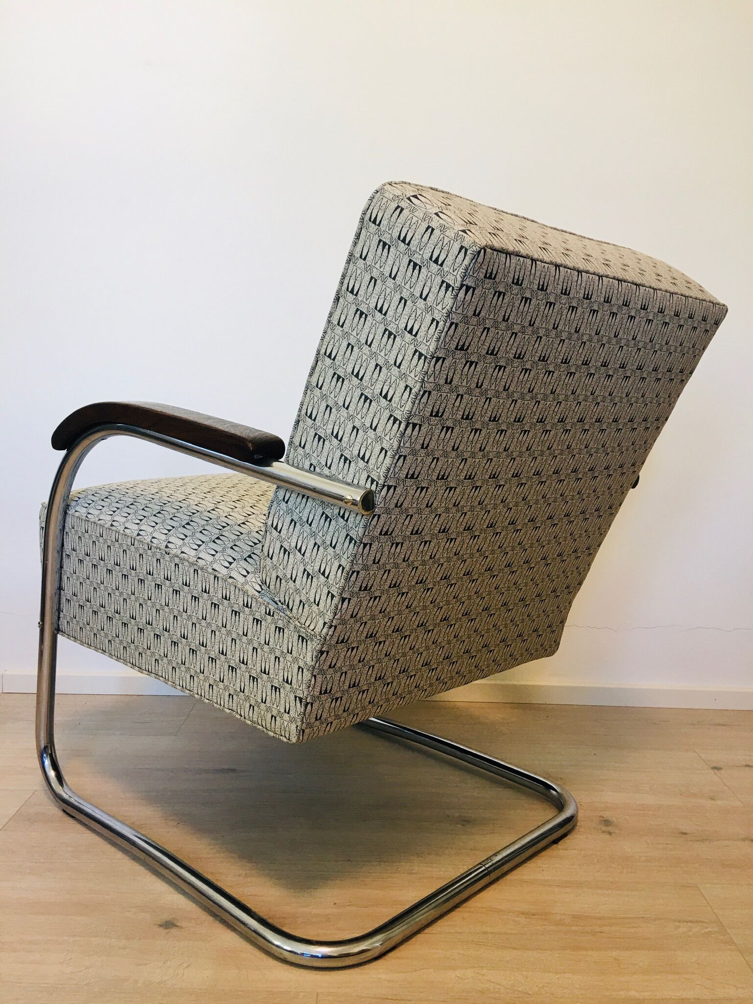 Bauhaus tubular steel armchair from Mücke Melder, 1930s