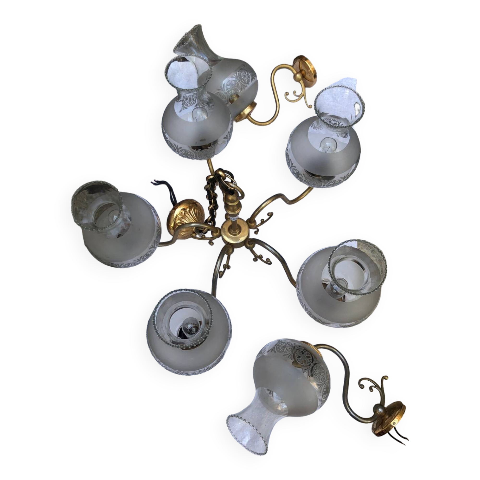 Lustre laiton vintage et ses apiques