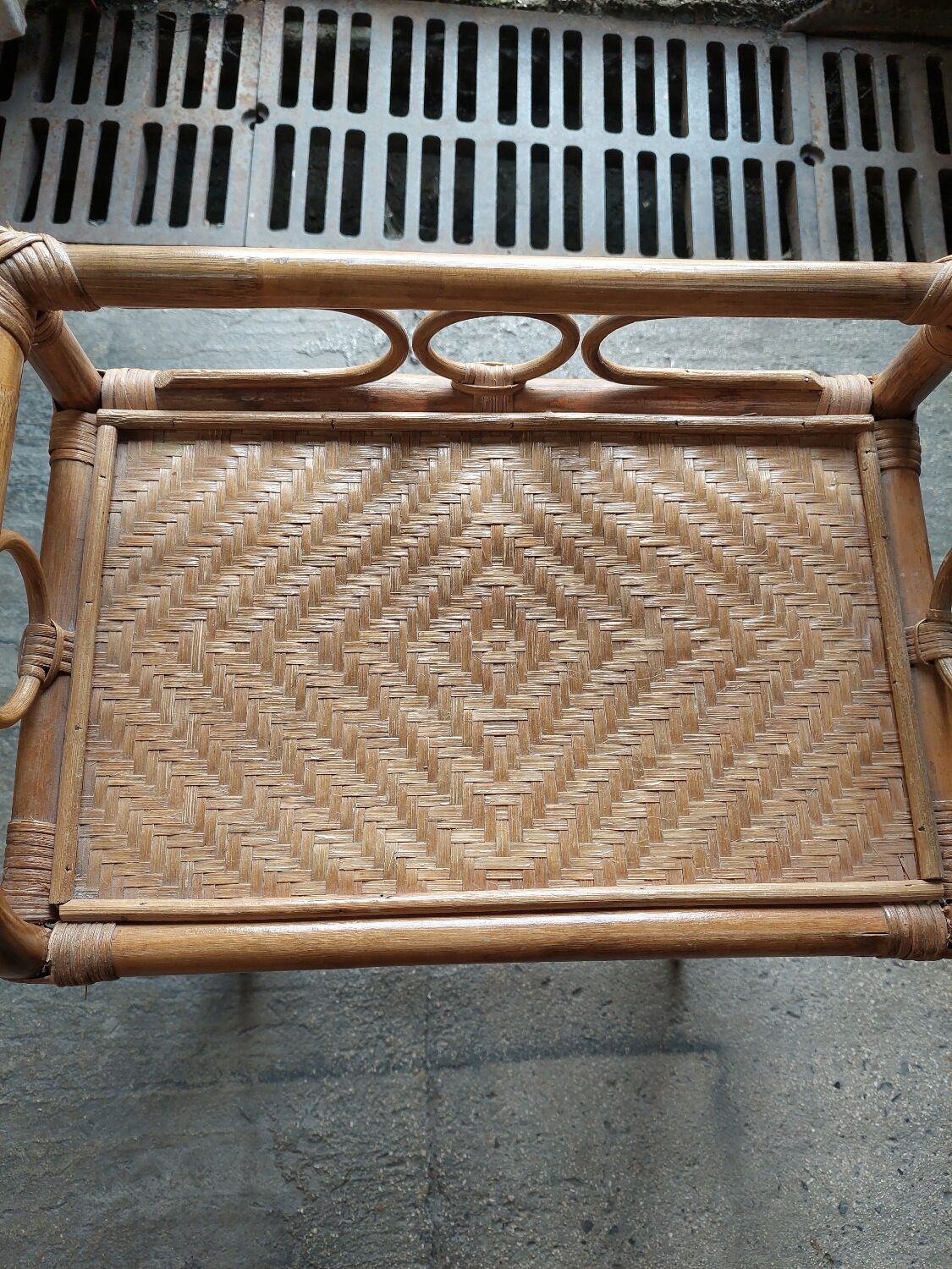 rattan bedside table