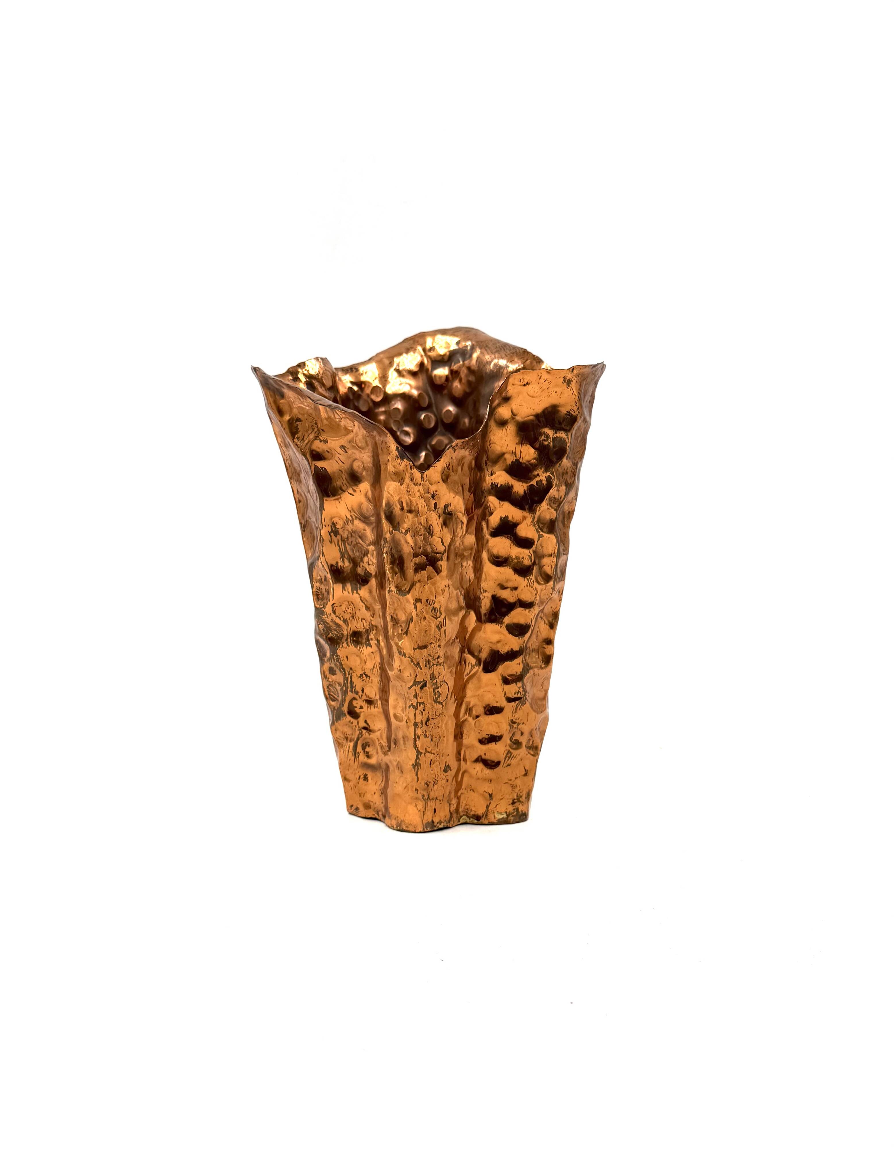 Angelo Bragalini, Mid-century copper vase, Bologna Italy 1960s