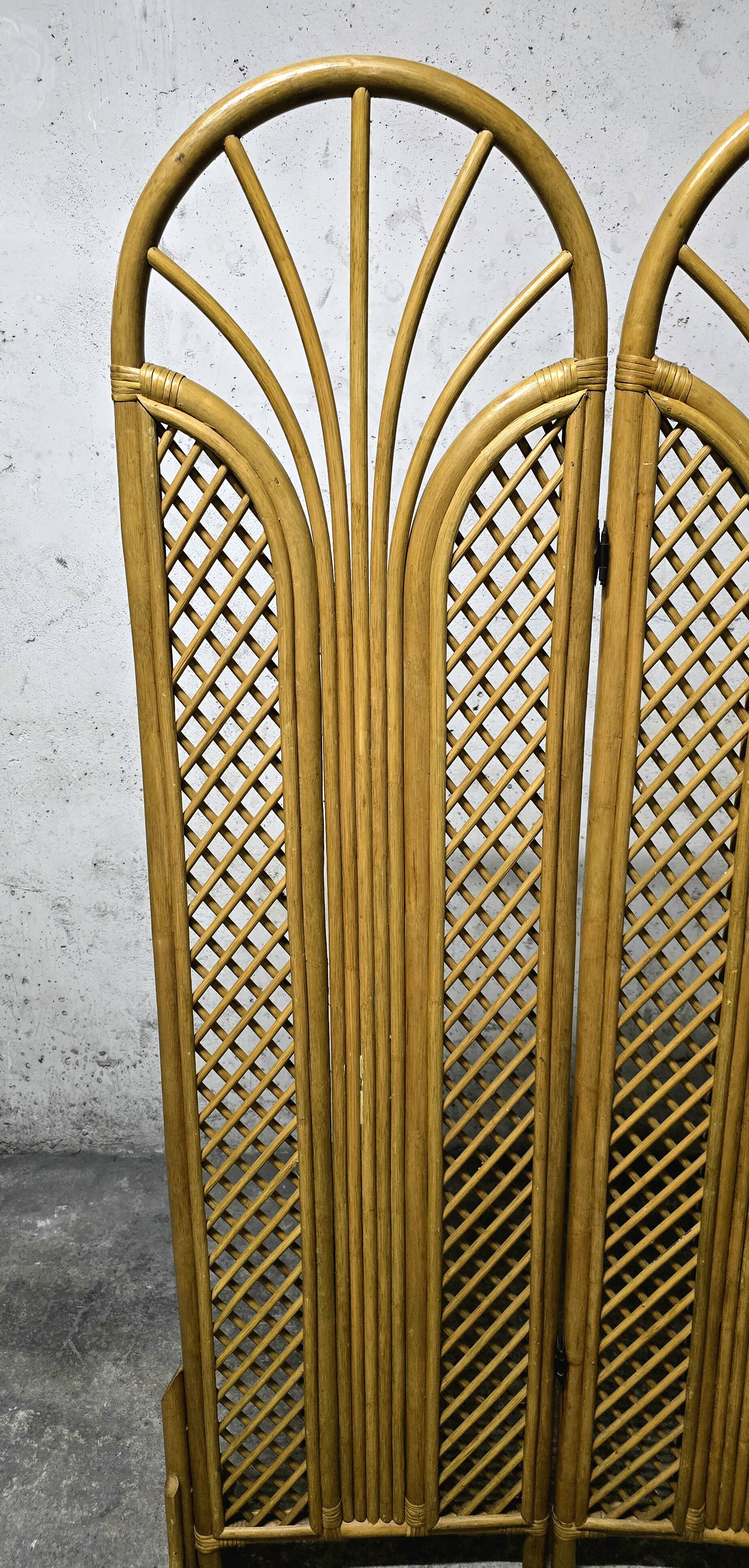 Vintage rattan and bamboo screen 1950/60