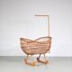 1950s Rattan Cradle from the Netherlands