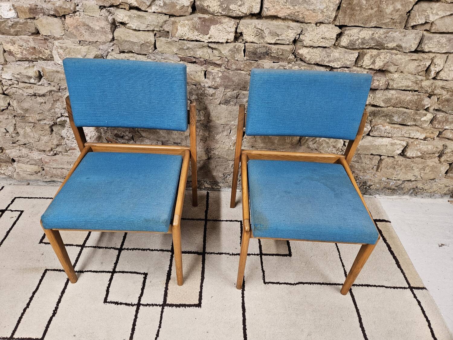 Pair of vintage Scandinavian armchair chairs 1970