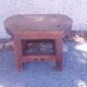 Brutalist wooden stool