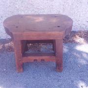 Brutalist wooden stool