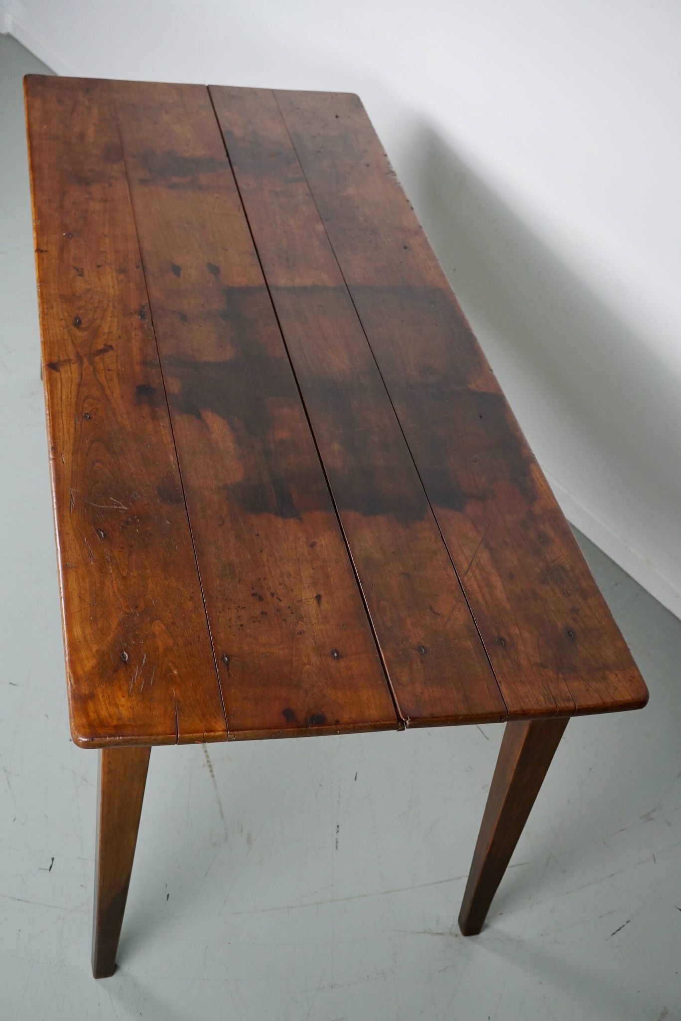 Antique 19th Century French Rustic Farmhouse Dining Table Fruitwood