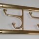 86cm art-deco brass coat rack with 6 folding hooks, austria, 1930s