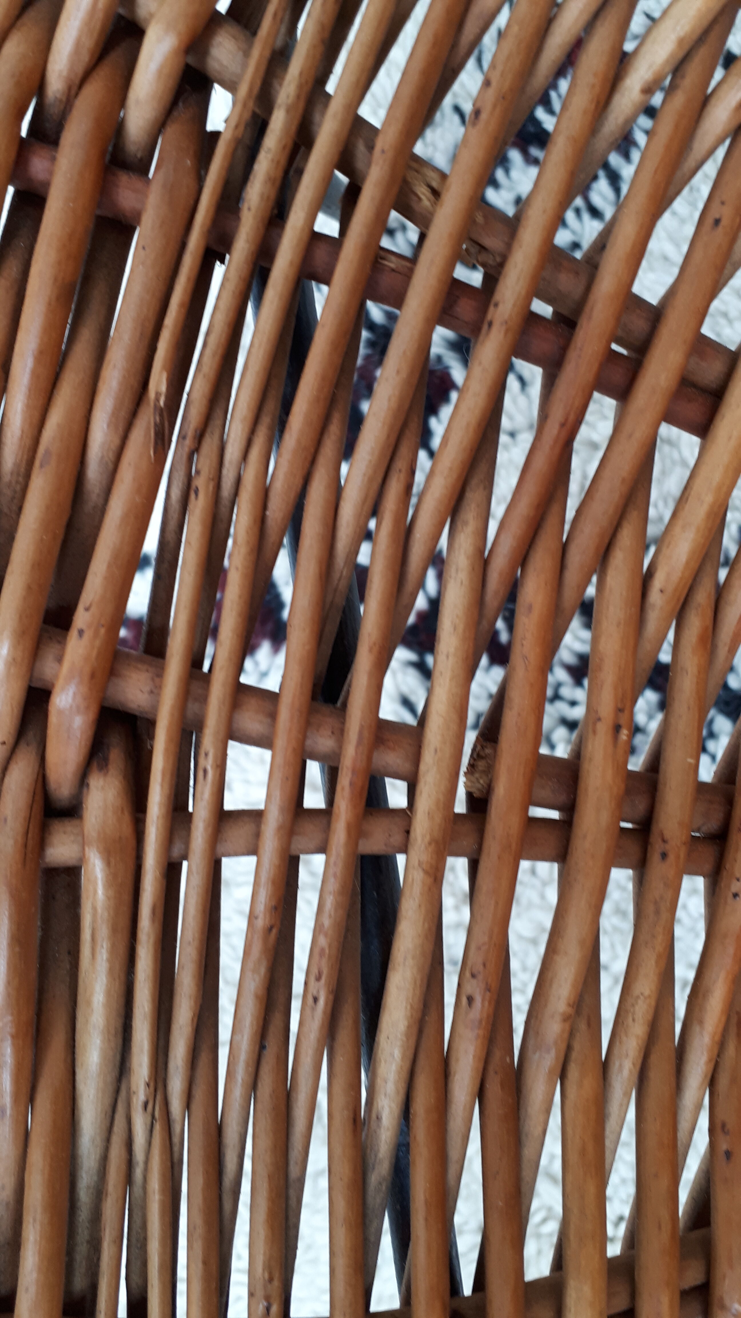 1950s basket rattan armchair