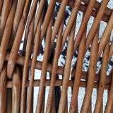 1950s basket rattan armchair