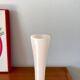 Slender pale pink opaline vase from the 50s and 60s