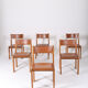 Chaises marron en cuir et bois, 1970s