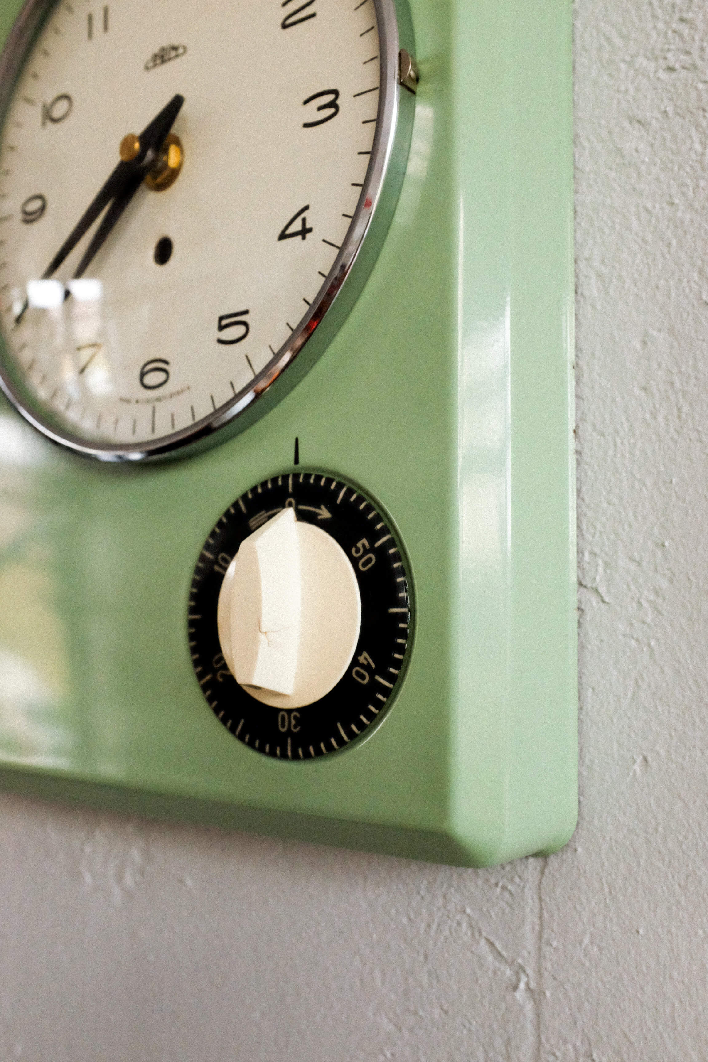 Vintage czechoslovak prim kitchen wall clock with timer, 1960s
