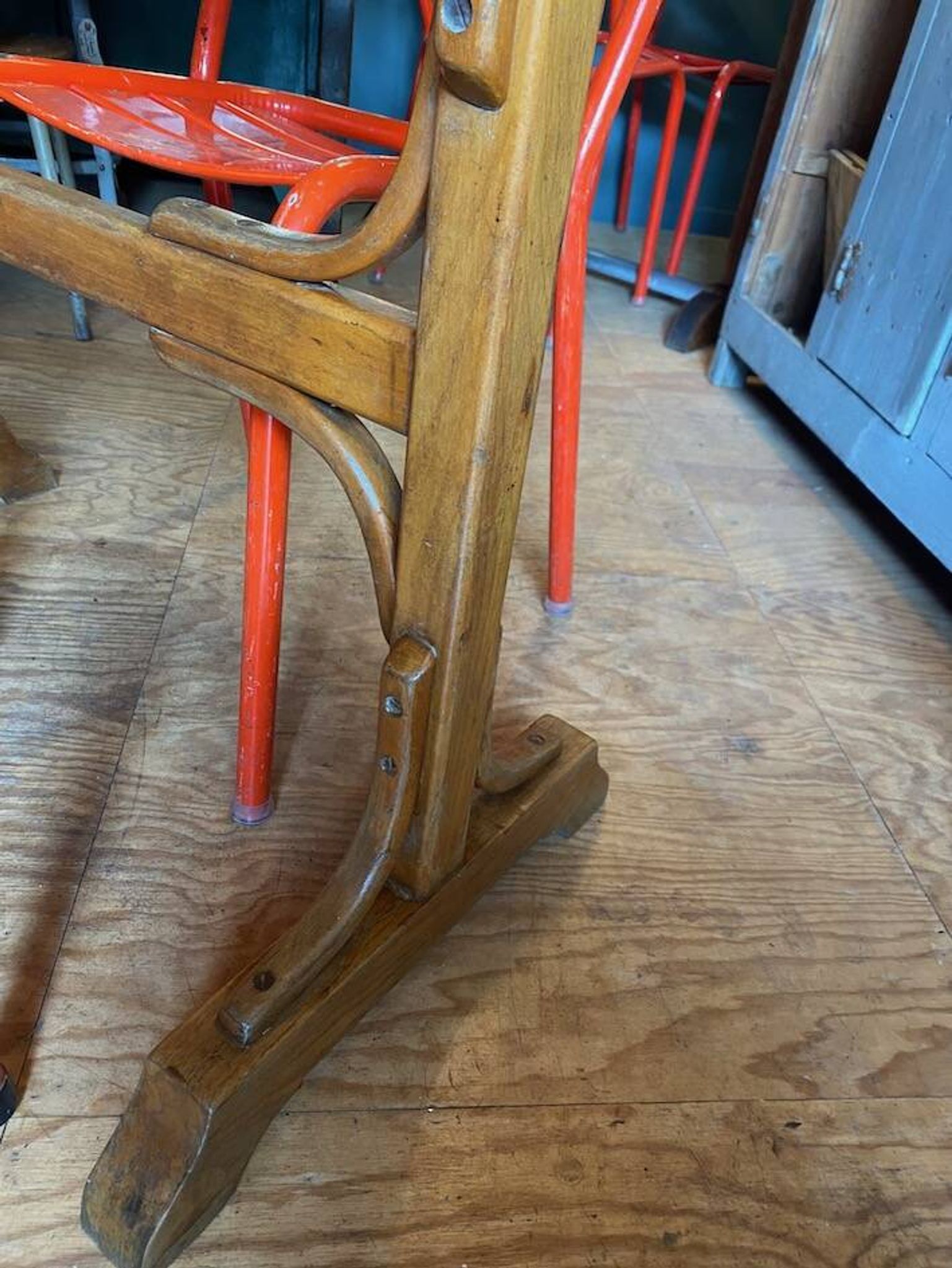 Red Formica bistro table 1950