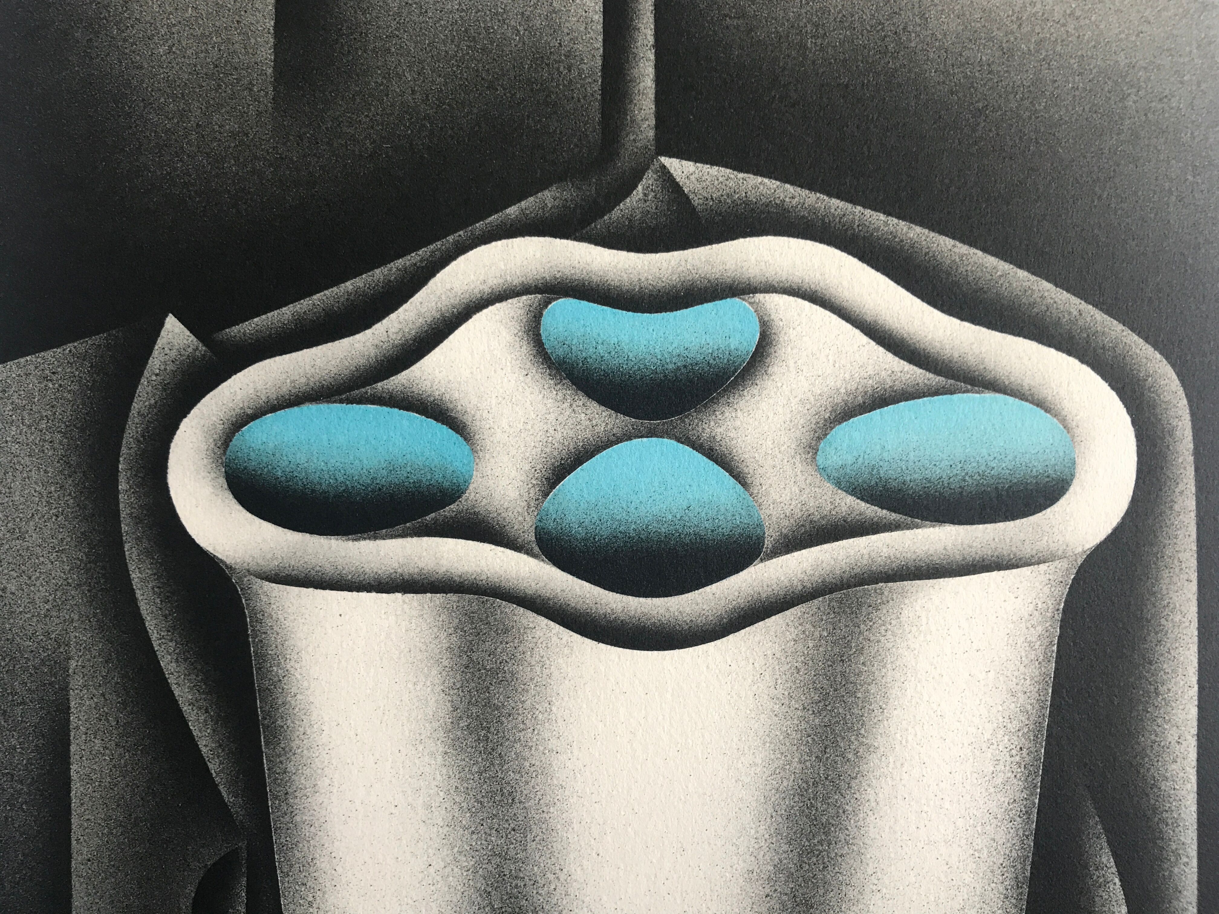 Original lithograph by Jacques Poli, Gasometers, 1978