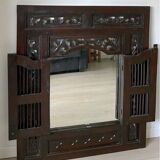 Wooden mirror with window