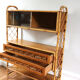 Vintage rattan bookcase Louis Sognot 60s