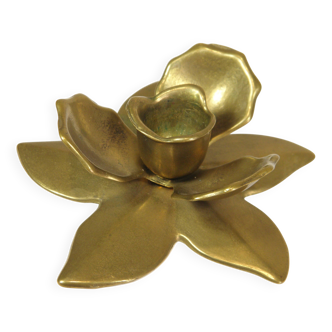 Bougeoir " fleur " en laiton 1970