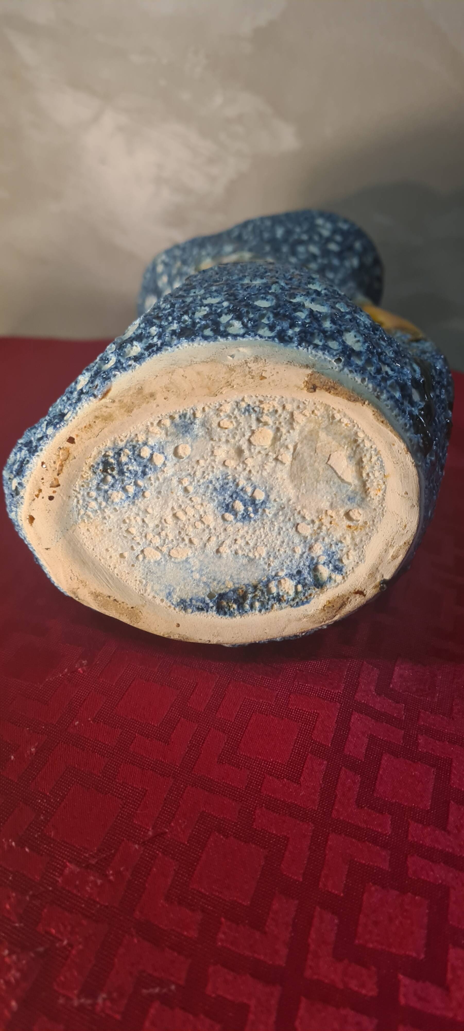 Ceramic vase 1960 In Ceramic Fat Lava Vallauris 25x15 very good condition