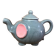 Old teapot elephant shape gray & pink ceramic vintage #a472