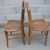 Pair of chairs bistro clear patina