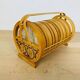 6 rattan coasters, butterflies, with basket