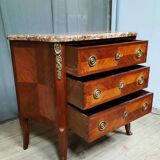 Transitional marquetry chest of drawers