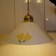 Vintage 1970s white enamelled sheet metal pendant