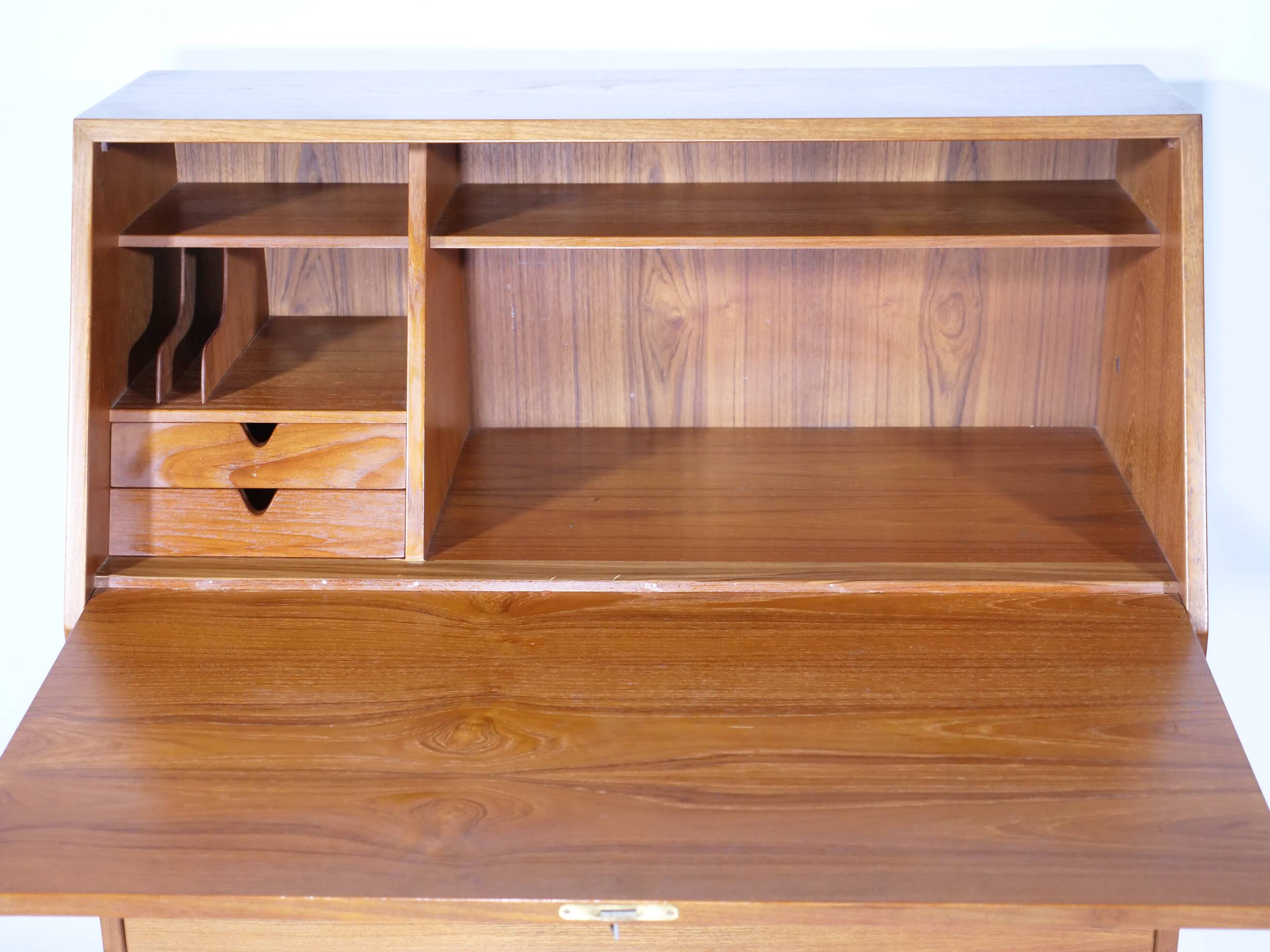 Danish Design Teak Secretary Desk 1960s Office Cabinet, Model 68,