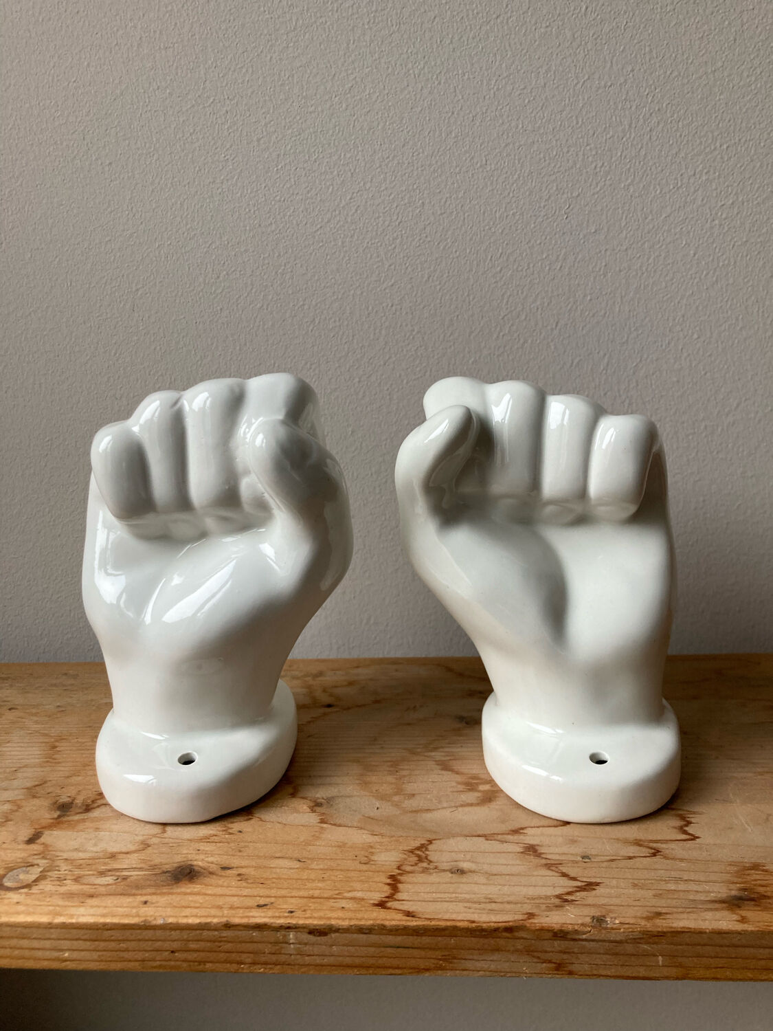 Vintage ceramic hand pair