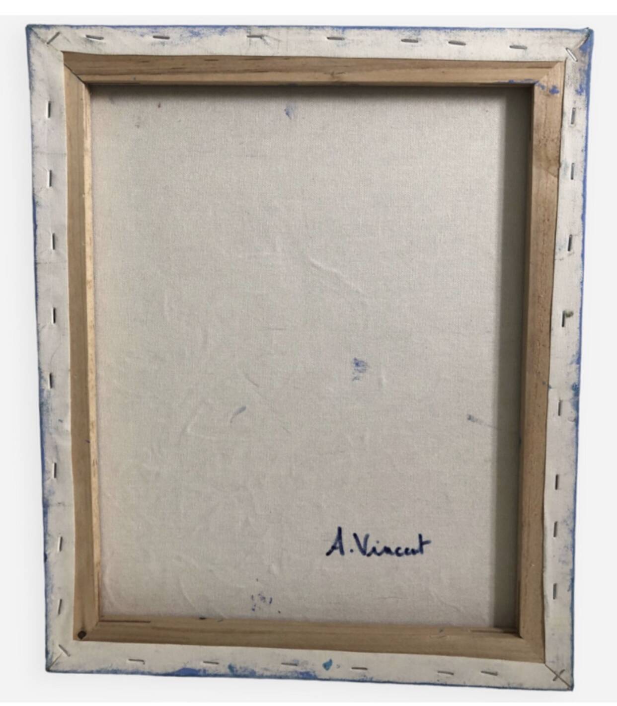 Abstract Blue White Table