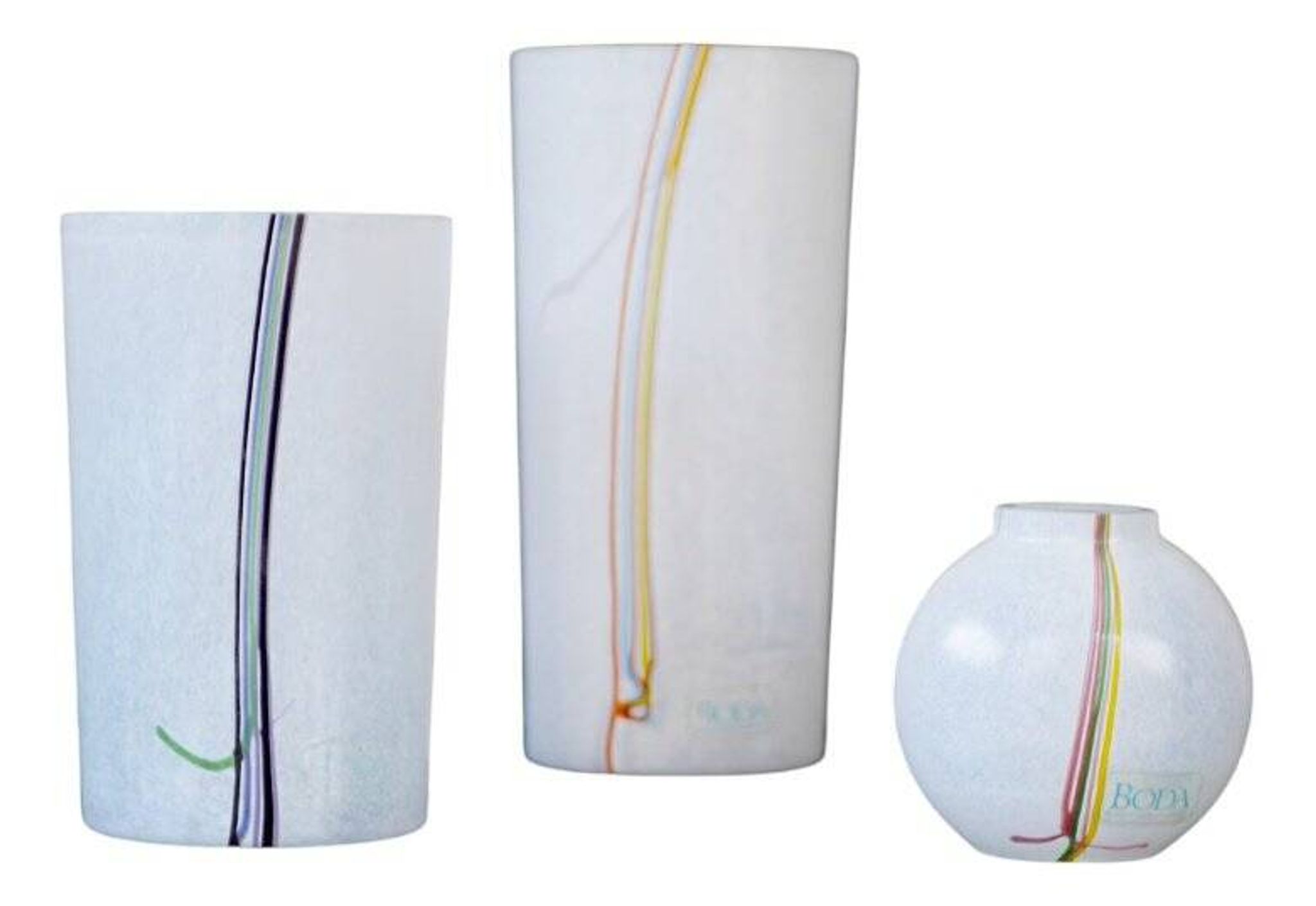 Glass vases by Vallien for Kosta Boda, set of 3