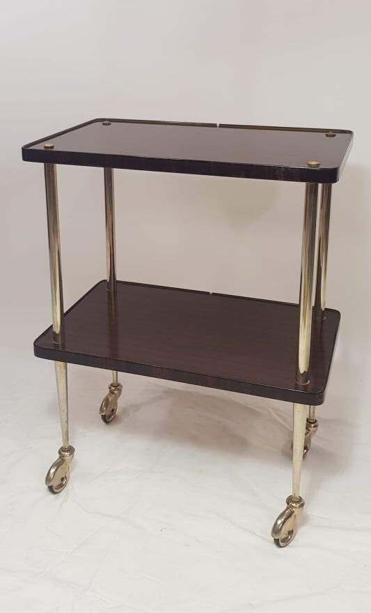 Desserte roulante vintage pieds dorés
