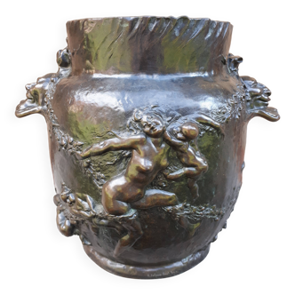 Art Nouveau Bronze Planter, by Joseph Chéret