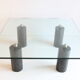 Black Marble & Glass Coffee Table, 1980s