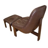 Brazilian lounge chair with ottoman designed by Jean Gillon for Probel, 1960s