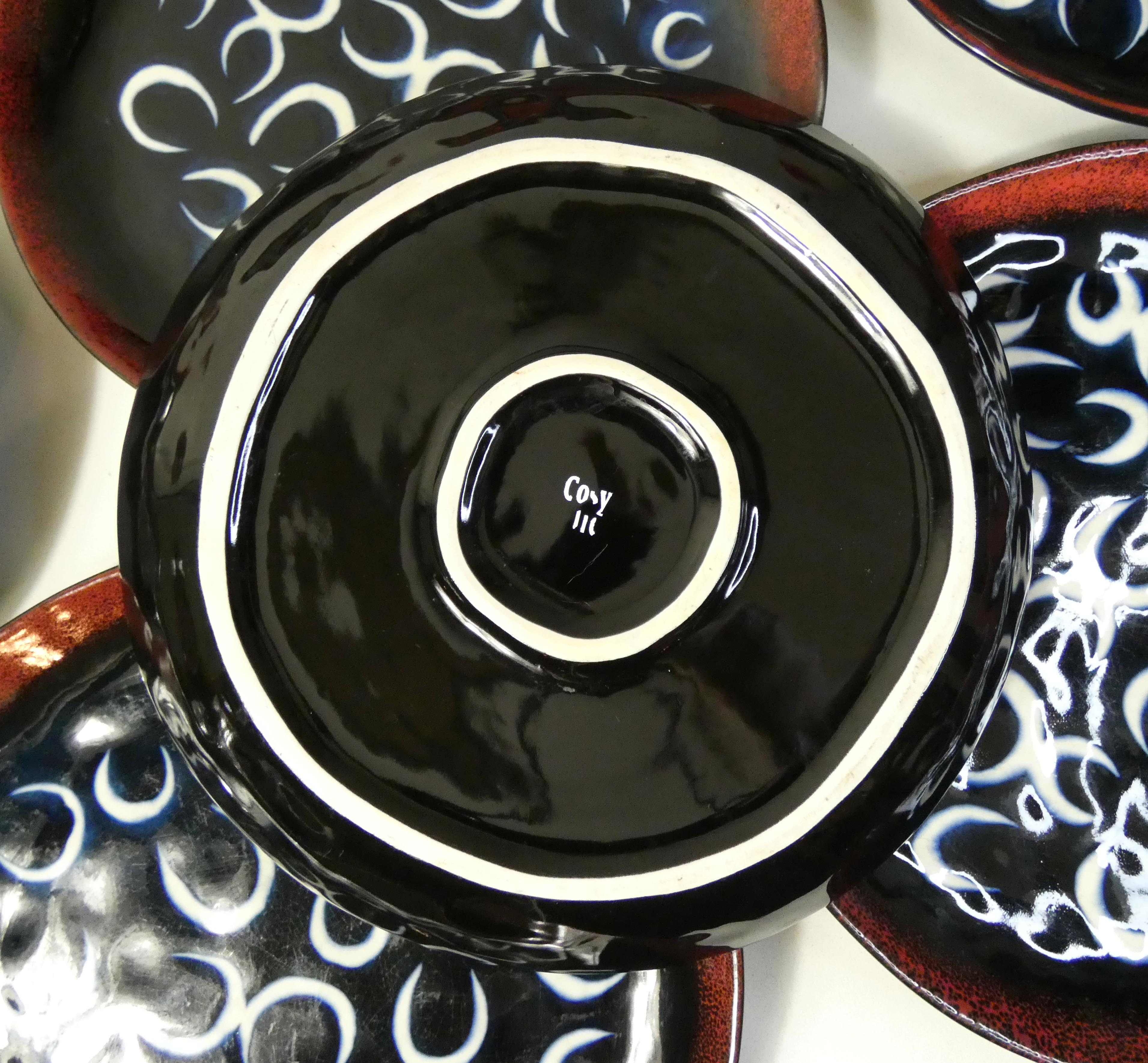 11 flat plates ceramic Moon