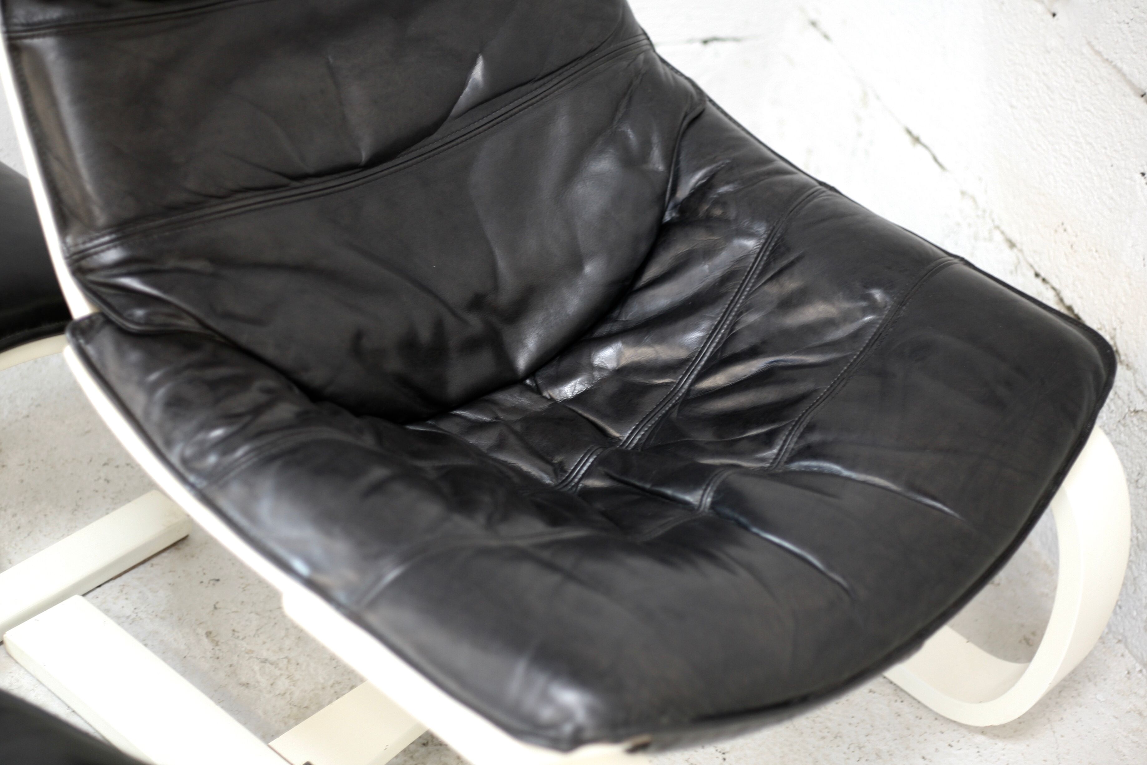 Pair of armchairs and ottomans Nelo Sweden, Sweden, circa 1975