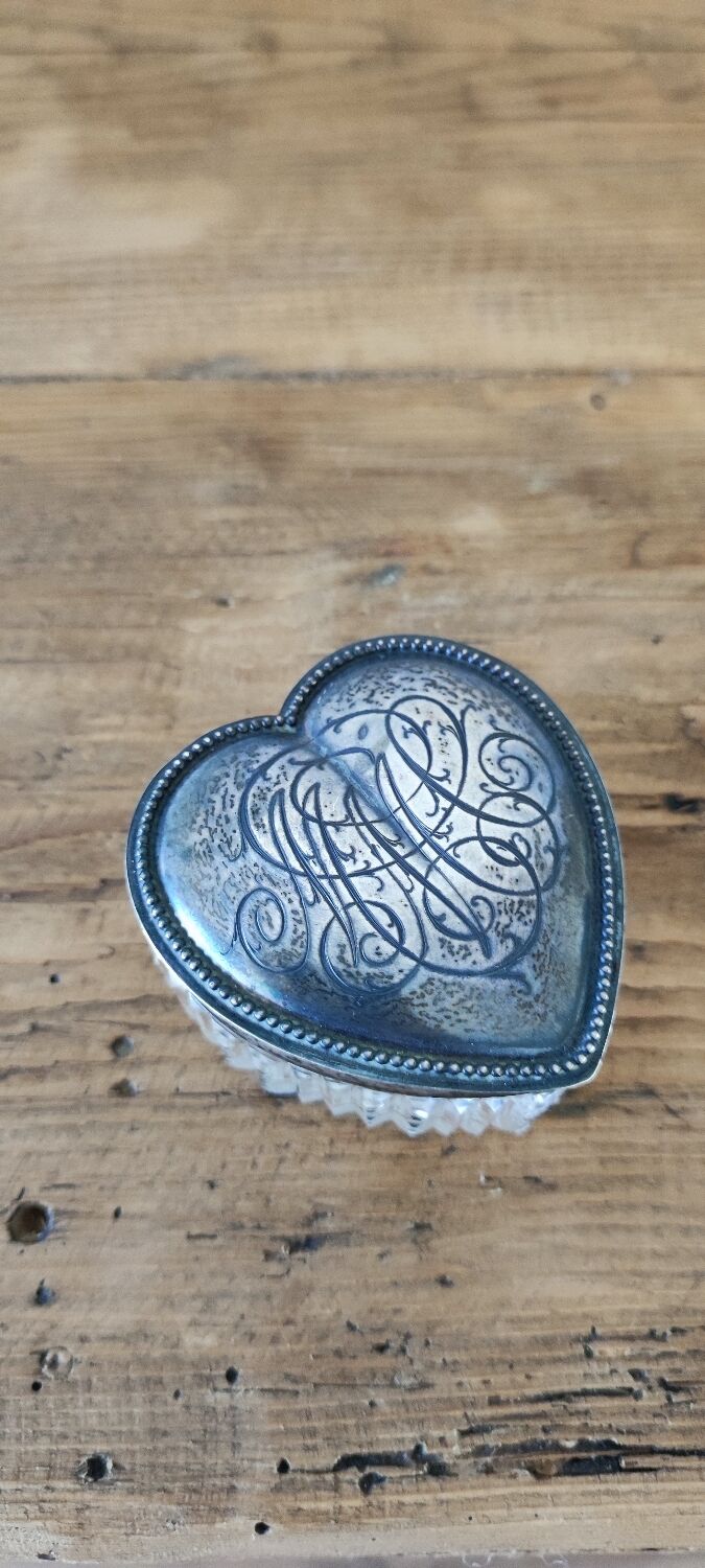 Crystal and silver jewelry box.