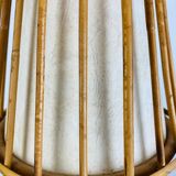 Vintage rattan pendant lamp 60s