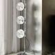 Vintage Italian Floor Lamp in Chromed Metal and Glass with Three Faded Shades