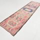 Pink & Navy Blue. Turkish Runner Rug, 90x350Cm