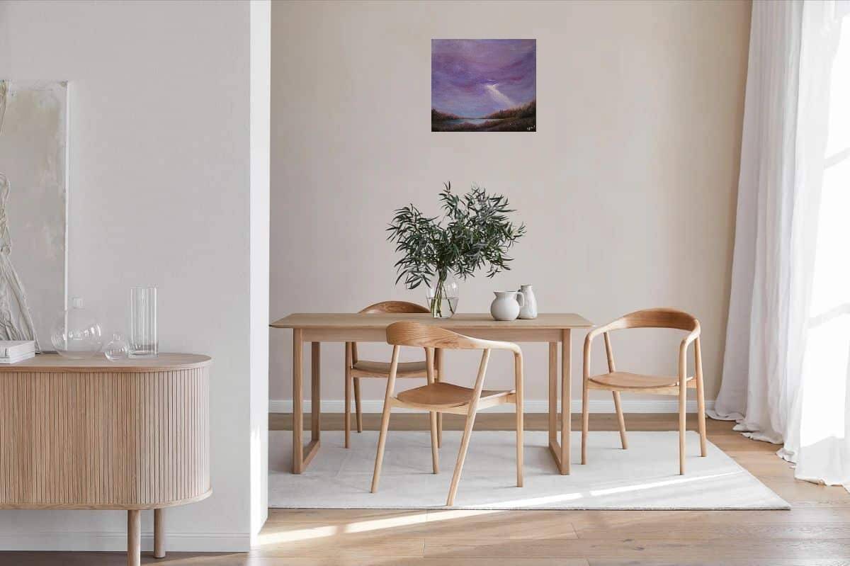 Semi-abstract table inspired by naturalism, signed with its certificate.