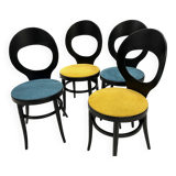 Set of 4 Baumann Bistro chairs, Mouette model, vintage 1970