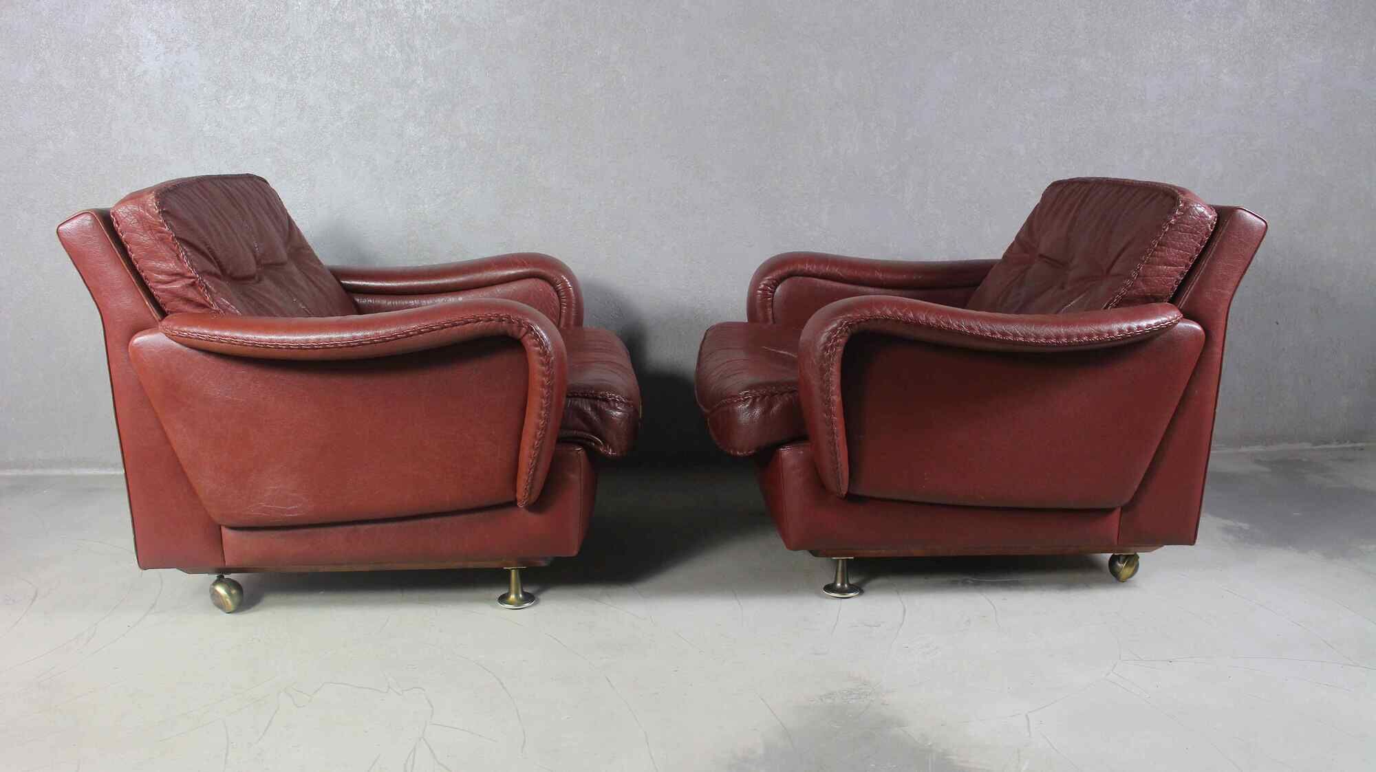 1970s Danish Brown Leather Chairs By Madsen & Schubell