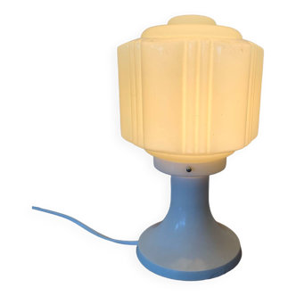 Table Lamp With Globe Thabur Yellow Straw Netherlands 30s-40s