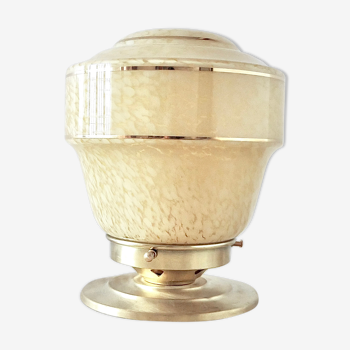 Clichy glass table lamp with golden border