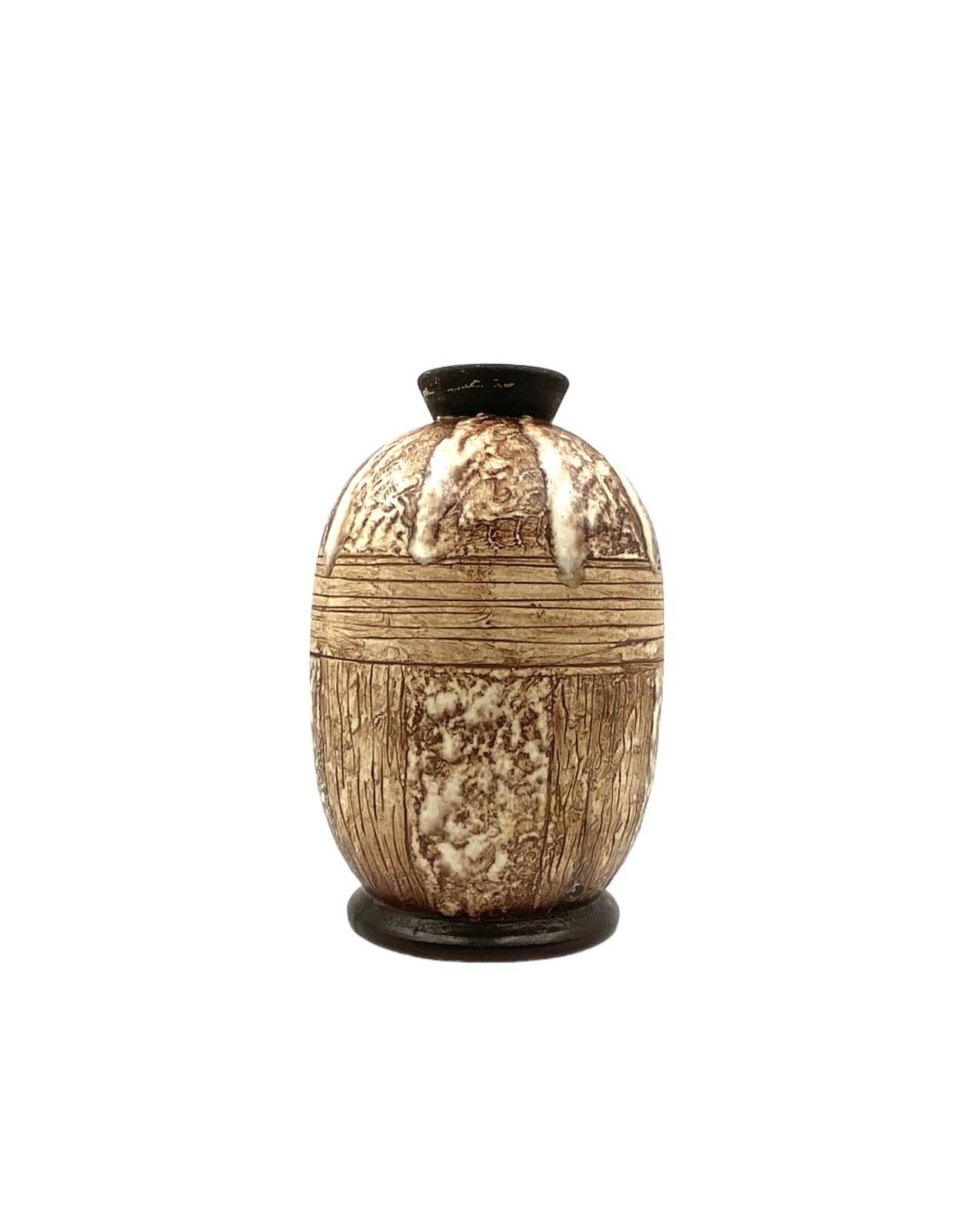 Louis Auguste Dage, Art Deco unique ceramic vase, France 1930