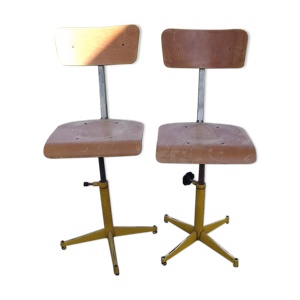 paire de chaises industrielles