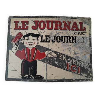 Plaque decorative métallique le journal